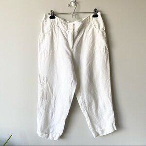 Chico’s Linen Relaxed Fit Cropped  Length Pants